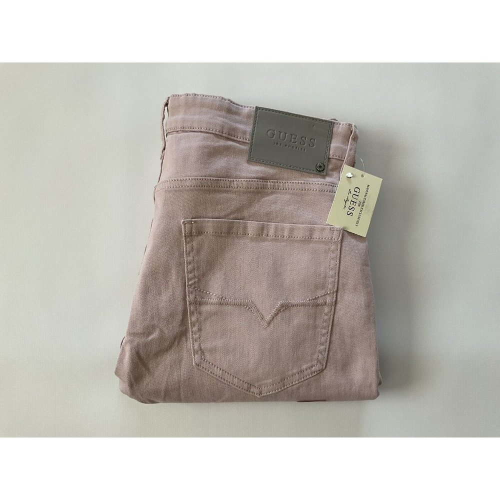 Guess men’s medium rise skinny jeans scotch fit strech light pink size 36X30